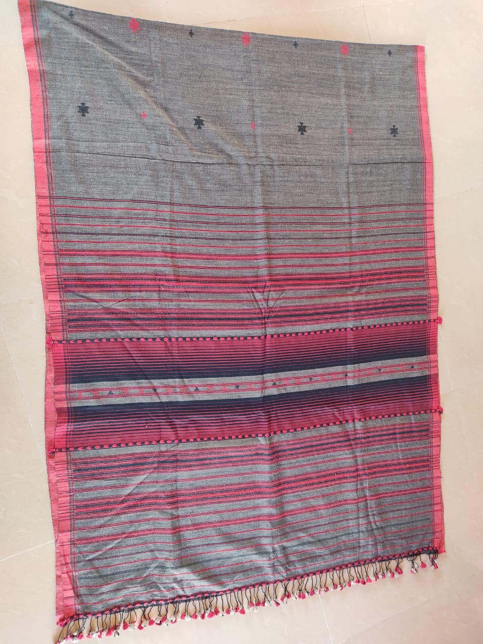 Handwoven Extra Weft Tasar Silk & Cotton Saree